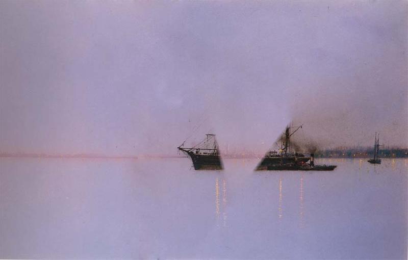 Atkinson Grimshaw At Anchor oil painting image